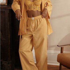 Anthropologie The Wren Boxer Pant in Striped Yellow